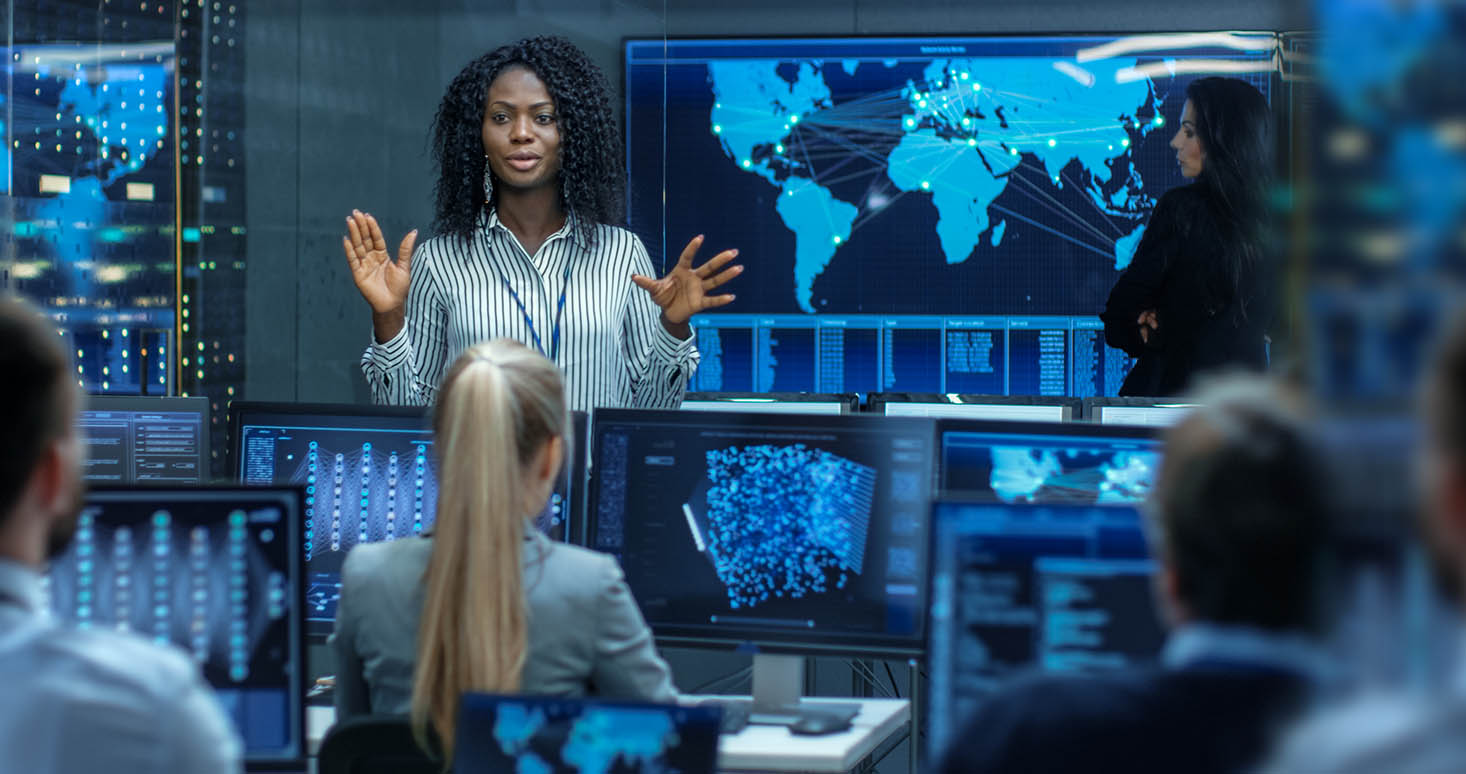 Woman in Cyber Security Center